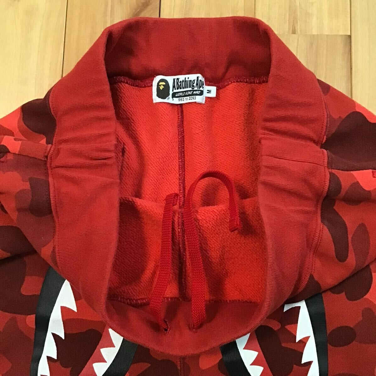 BAPE Red camo shark sweat pants A Bathing Ape Size M | eBay