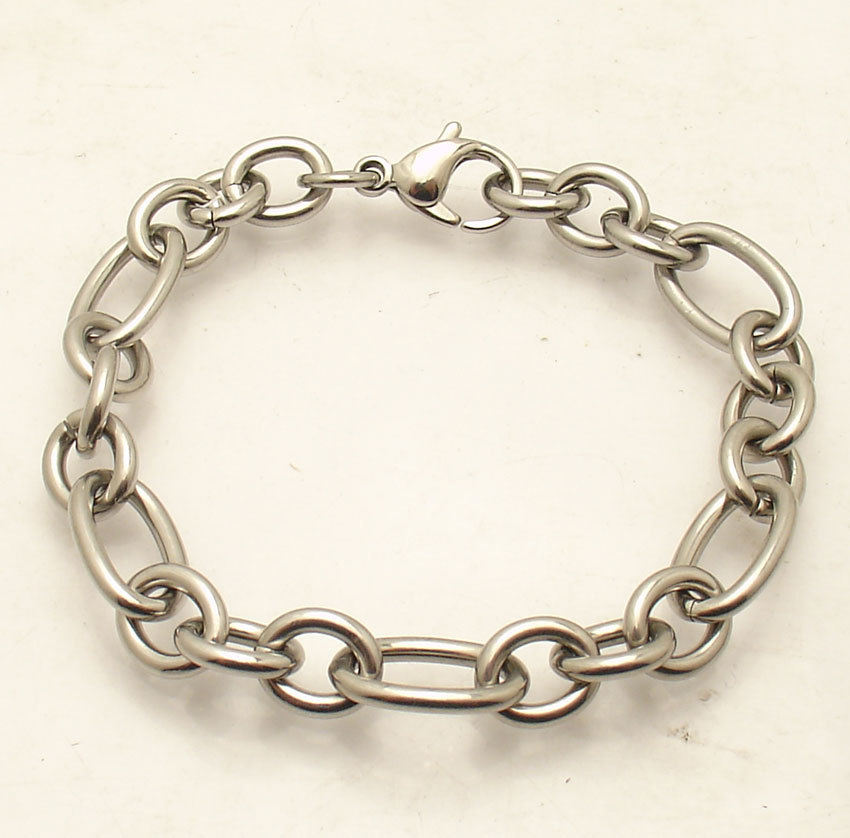 All Shiny Bold Oval Link Charm Bracelet Stainless Steel by Design QVC FREE  SHIP