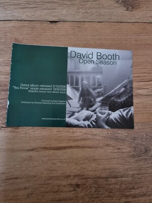 TNEWM81 WERBUNG 5X8 DAVID BOOTH: ''OPEN SEASON'' DEBÜTALBUM