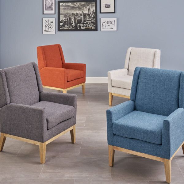 Kronen Mid Century Fabric Accent Club Chair Soft Armchair Sofa Design