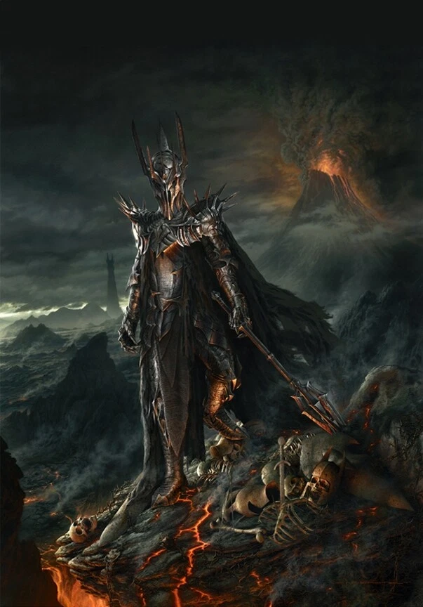 WARNER BROS. Sauron Mordor One Ring to Rule Them All Necromancer Lord of the Rings Fine Art