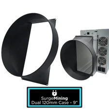 Dual 120mm Case to 9 Inch - Fan Shroud Adapter Silencer Antminer KS3 L7 S19 X5