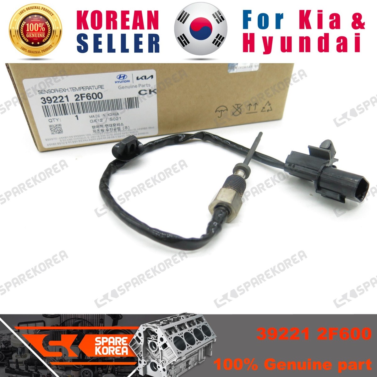 Genuine/OEM 392212F600 SENSOR-EXH.TEMPERATURE for Hyundai/Kia | eBay