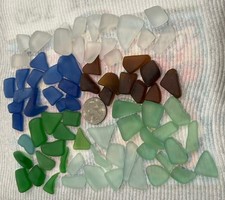 Frosted Sea Glass for Arts, Crafts, Jewelry and Projects. Tumbled Soda Bottles.