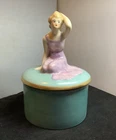 FULPER POTTERY Stangl Art Deco Dancer Ballerina Powder or Candy Box Lidded Jar