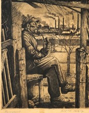 Alfred KITZIG, Feierabend - Radierung