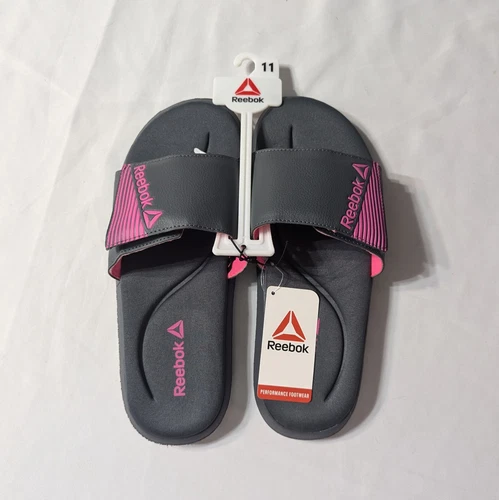 Sandali Reebok Slides donna grigio rosa caldo sportivi regolabili memory foam taglia 11