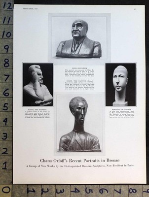 1927 CHANA ORLOFF RUSSIAN SCULPTRESS BRONZE STATUE BERNHEIM RUBIN PRINT FC14120