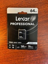 Lexar 64GB SD SDXC 1066x Memory Card UHS-I Factory Sealed
