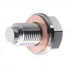 M12X1.25 Magnetic Oil Drain Plug with 6PCS Copper Crush Washer anti Leakage, Sta