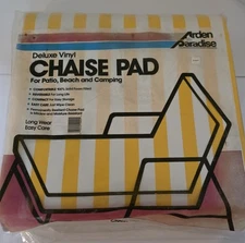 Vtg Arden Paradise 2 Deluxe Vinyl Chaise Chair Pads 19x70" (See Pics For Flaws)