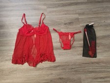Victoria Secret NWT 129 Valentines Lingerie Set Size Large