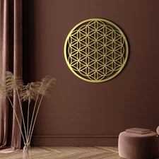 Flower of Life Metal Wall Art, Sacred Geometry Zen Decor
