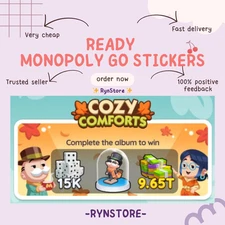MONOPOLY_GO_COZY COMFORTS STICKERS 1⭐️-6⭐️ (All Stickers Available) 💯