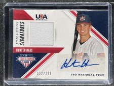 Haas, Hunter - 2020 USA Baseball - Autograph/Swatch - 352/399
