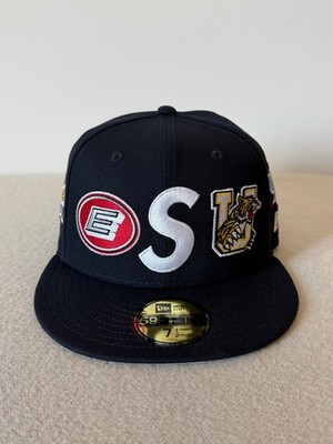 Supreme x New Era 59FIFTY S Logo Mascots Hat - Size 7 1/2 - Navy