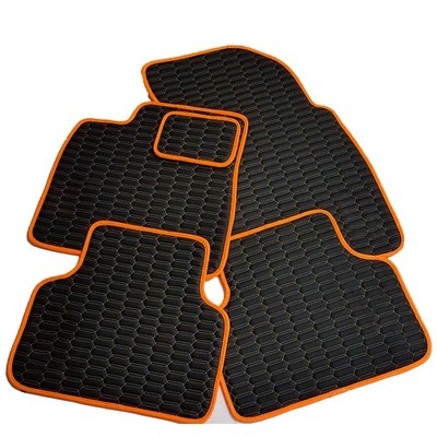 Black Alcantara Floor Mats Orange Fits Lamborghini Urus All Models 2018-2025