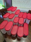 Set of 15 Tupperware Modular Mates Oval Storage w/Red Lids (3 Flip Style) — photo 7