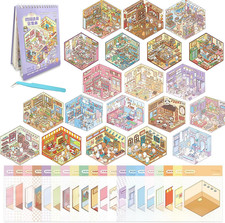 3D Sticker Scene Book 20-Set DIY Sticker Therapy for Creative Stress Relief Hous
