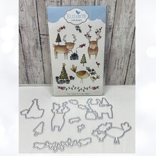 Elizabeth Craft Designs REINDEER  BIRDS Christmas Holiday Rubber Stamps Dies