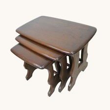 Vintage Ercol Chantry Solid Elm Nest of Tables