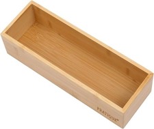 Bamboo Drawer Organizer - Kitchen Utensil Organizer Silverware Tray Cutlery