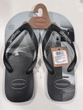Havaianas Surfer Top Flip Flops - New Graphite - Men’s Size 9/10
