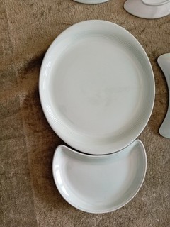 6 XCrescent Moon Shape Side /salad Plate Fit Side Of Steak Plate