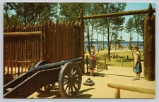 James Fort Jamestown Virginia Photochrome Postcard by Hubert A. Lowman