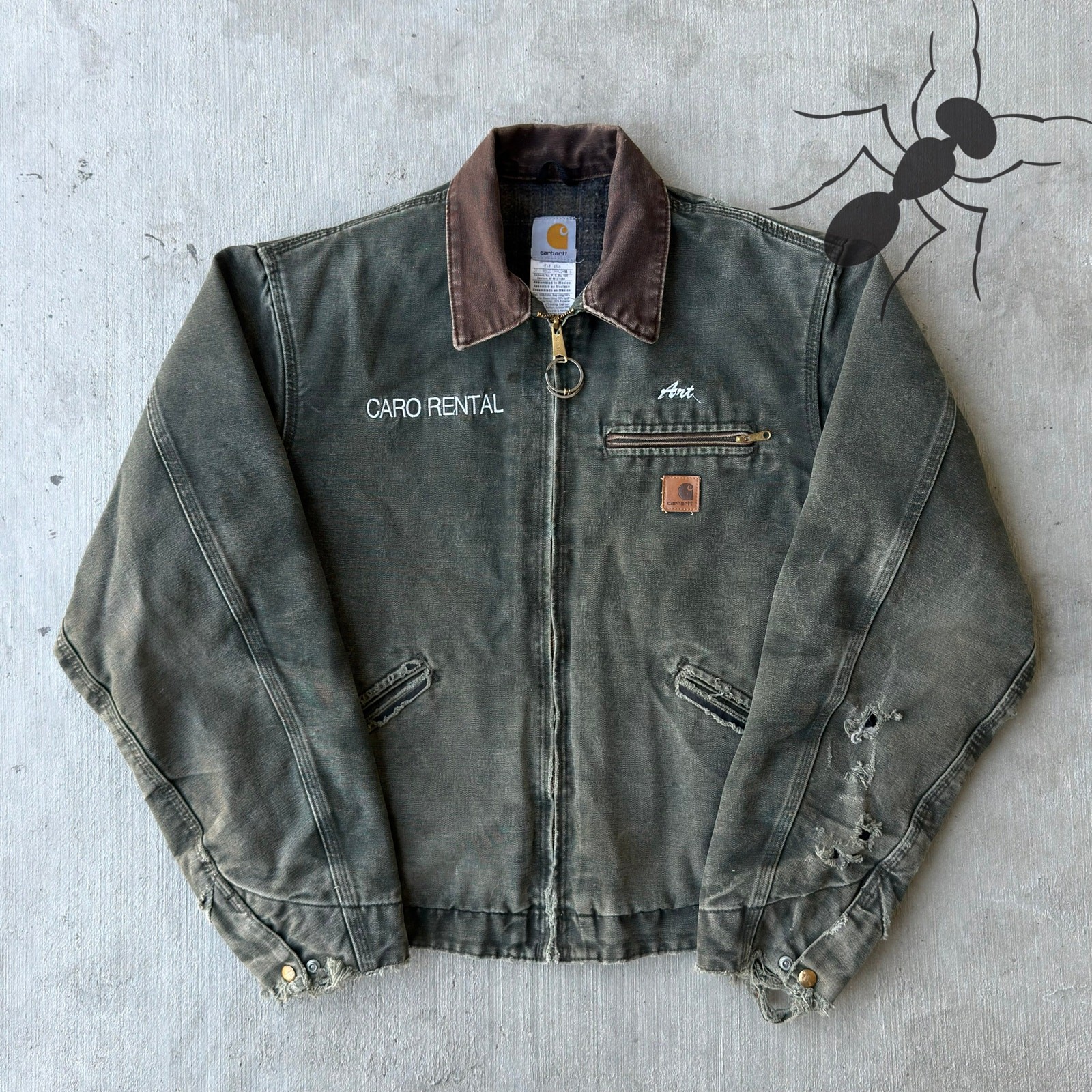 Carhartt J97 MOS green Detroit work wear jacket Large