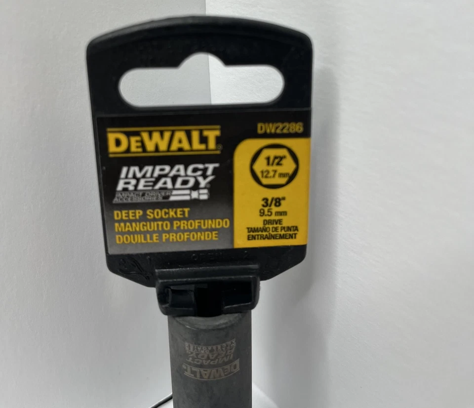 DEWALT Impact Ready Deep Well Socket 1/2 in 12.7mm 3/8 in Drive DW2286 New - Image 3 of 4