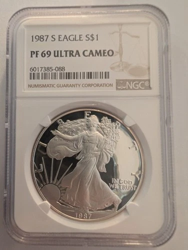 1987 S American Eagle 1 oz Silver NGC PF 69 Proof Ultra Cameo