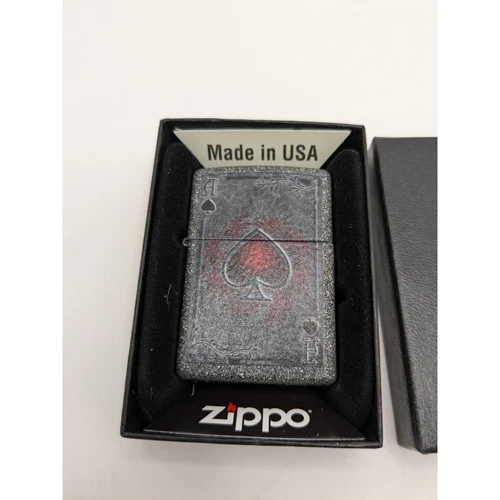 Zippo Lighter Ace Of Spades Iron Stone New In Box