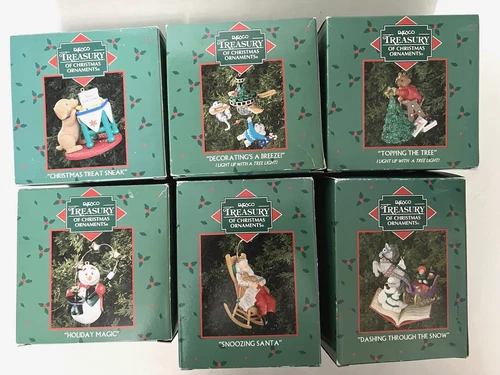 Lot Of 6 Vintage 2002 Enesco Treasury Of Christmas Ornaments