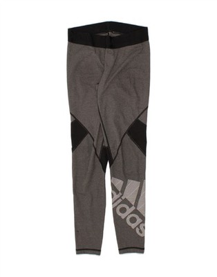 Adidas Damen Grafik Leggings UK 12/14 mittelgrau Colourblock Polyester BM10