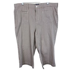 Lands End 18W Houndstooth Printed Twill High Rise 5 Pocket Wide Leg Crop Pants