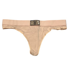 NWT VICTORIA'S SECRET Thong Pantie Sz S-M-L-XL Cream Beige Bling Sparkle Jersey