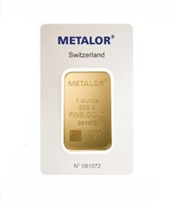 Metalor 1oz Minted Gold Bullion Bar 999.9 Fine Gold 24k Sigma Tested 2950.00 per troy oz