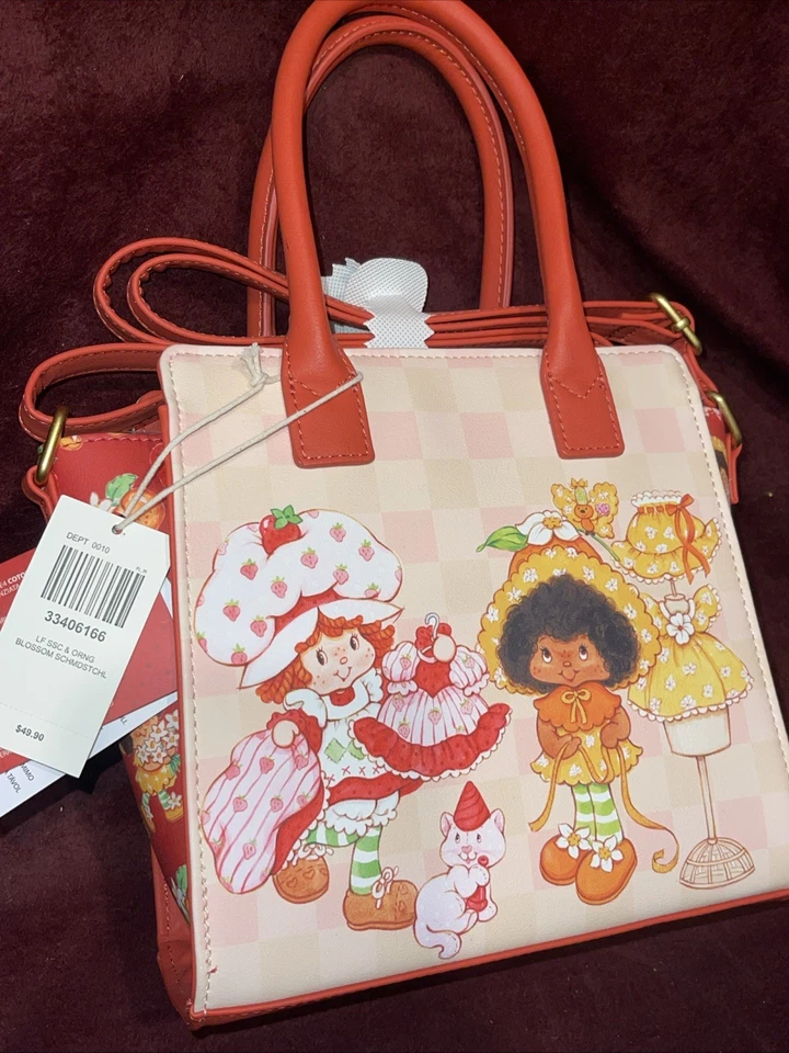 NUEVO CON ETIQUETAS LOUNGEFLY STRAWBERRY SHORTCAKE Cartera Nueva Con Etiquetas Naranja y Natillas Foto 2 de 4