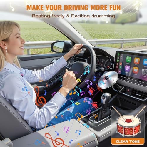 Car Cymbal Drum Air Vent, Metal Drum Crash Cymbal for Car 1 PACK Silvery