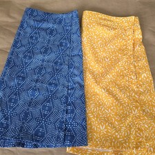2 Ripskirt Hawaii Skirts Size Large Blue and Yellow
