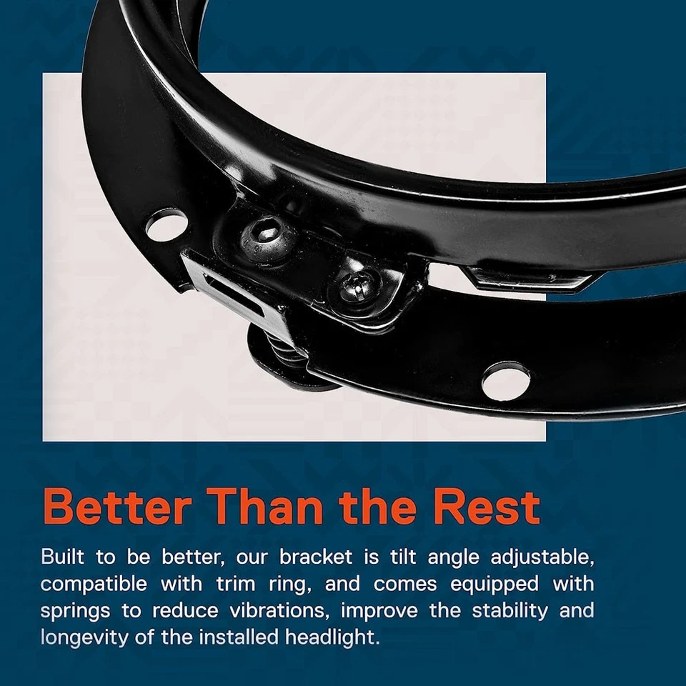 Anillo de soporte de montaje redondo de faros LED negros de 7 pulgadas para motocicleta Harley Foto 3 de 4