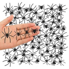 120 Pcs Plastic Fake Spiders Realistic Small Spiders Prank Props Party Decor