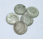 ROOSEVELT SILVER DIMES LOT OF 5 - 90% SILVER FREE SHIPPING #8281