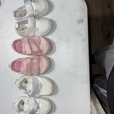 3 Pairs Mixed Shoes Lot Baby Girls Flats size 4 Baby Shoes white pink spring