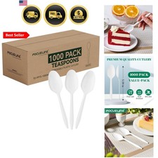 1000 Pack Plastic Teaspoons White, Disposable Spoons Bulk, Heat Resistant Dis...