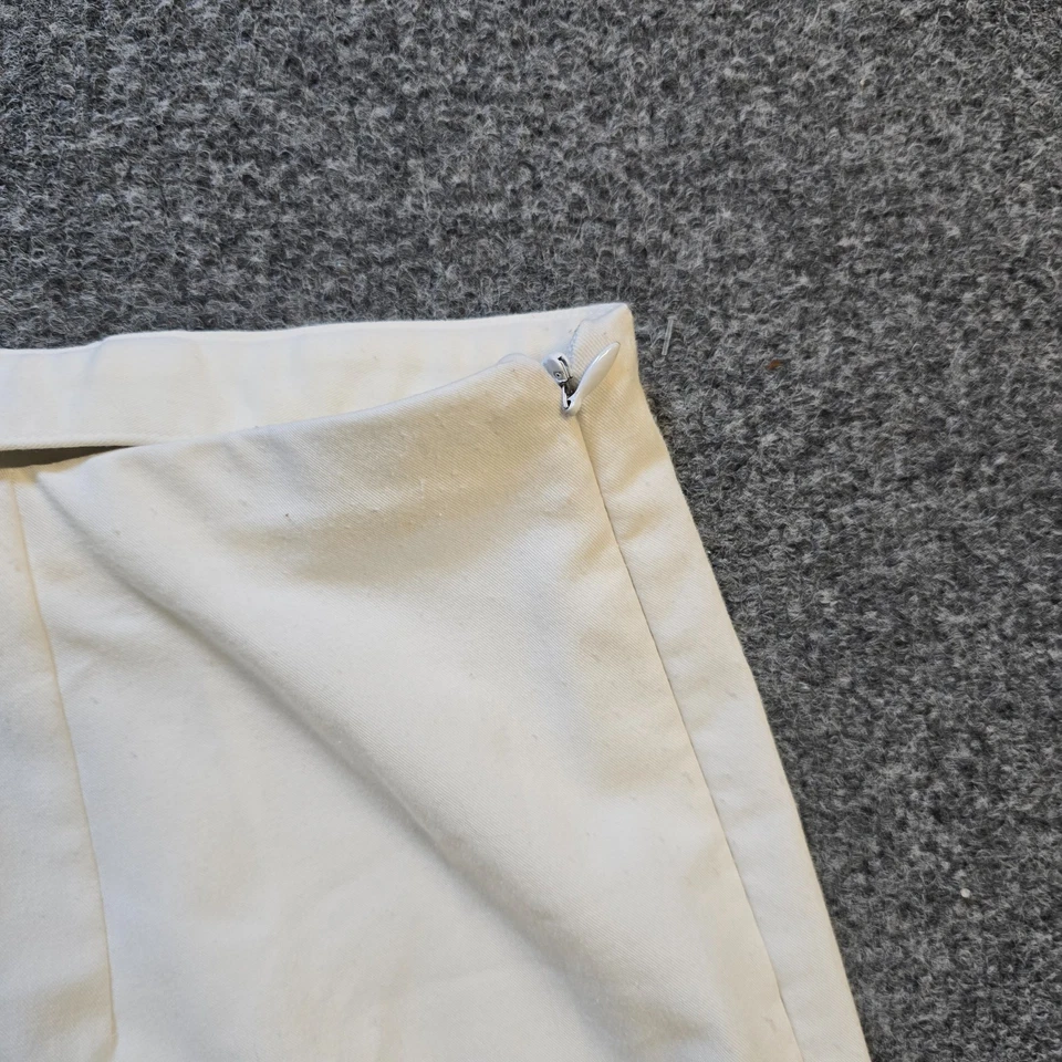 Pantalones Bob Mackie para mujer talla grande pequeños blancos pierna recta cremallera frontal plana Foto 3 de 4