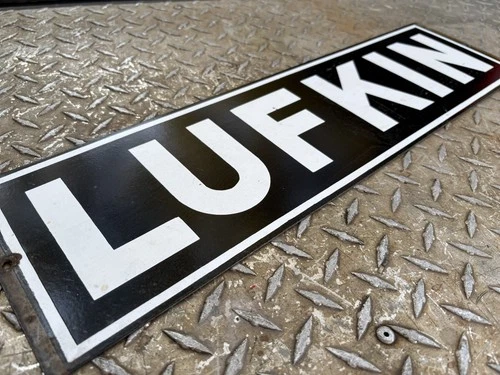 Vintage Porcelain Oil Industry LUFKIN PIMP SIGN heavy Porcelain Circa 1950/1960