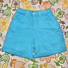 Vintage 90s baby blue Gloria Vanderbilt tapered denim shorts 28  waist