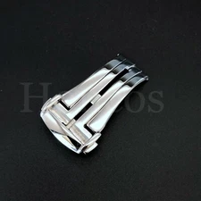 16MM DEPLOYMENT BUCKLE STRAP BAND FITS FOR OMEGA PLANET OCEAN STEEL